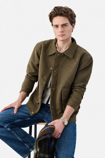 سنيتش Double Pocket Snap Button Zipper Jacket